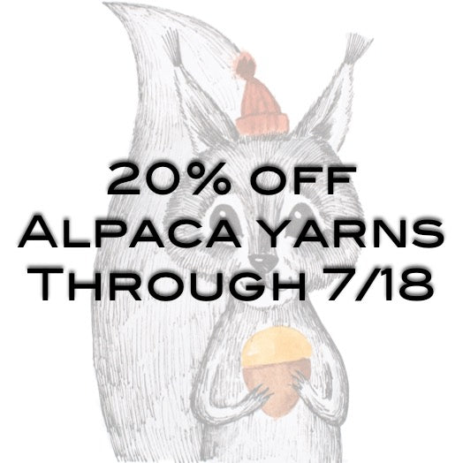 20% off alpaca yarns