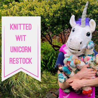 Knitted Wit unicorn yarns are back!